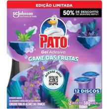 2 Unidades — Pato Desodorizador Gel Adesivo Edição Limitada Game Das Frutas, Limpeza Banheiro, 12 Discos