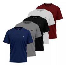 5 Camiseta Masculina Camisas Slim Voker 100% Algodão Atacado