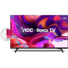 AOC 43S5135/78G – Smart TV LED 43″ Full HD, Design sem bordas, Wifi, Conversor Digital, USB, HDMI