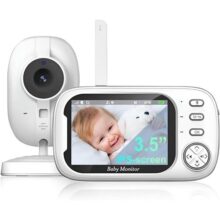 Babá Eletrônica Câmera Monitor Vídeo Colorido Baby tela grande de 3,5″, visão noturna, Modo Soneca, Microfone Embutido nos 2 Lados modelo ABM600