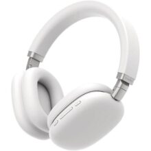 Basike Fones de Ouvido Sem Fio, Headphone Bluetooth on-ear com Microfone, ANC Cancelamento do Ruído, Até 50 Horas de Música, HQ001B (Branco)