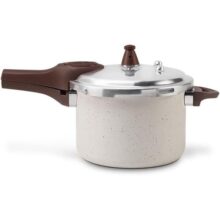 Brinox – Panela de Pressão 4,2L Antiaderente Ceramic Life com Fundo de Indução Pressure – Vanilla