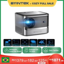 BYINTEK X25 Projetor Full HD 1080P 4K Vídeo 900Ansi Foco Automático WiFi Inteligente Android 9.0 LCD LED