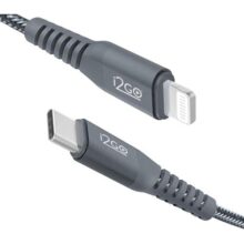 Cabo IPhone/Lightning + USB-C I2GO Certificado MFi 2m 3A Nylon Trançado Chumbo – I2GO PRO