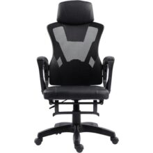 Cadeira Office Presidente Supreme – Cadeira Ergonômica Reclinável – Até120kg, Giratória, Inclinação 12 graus, Encosto com Tela Mesh, Espuma Dupla, Rodas de Duplo Giro – Preta