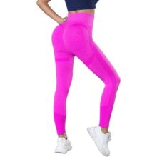 Calça Legging Academia Cintura Alta Fitness, Tam. P/M (Roxo)