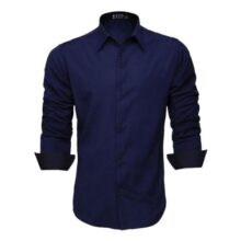 Camisa Social Masculina Manga Longa Lisa Slim Cores