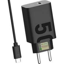 Carregador Turbo 50W USB-C – Potência Ultra Rápida com Cabo Tipo-C para Tipo-C Incluso – Compatível com iPhone 15, iPads, Samsung e Dispositivos USB-C