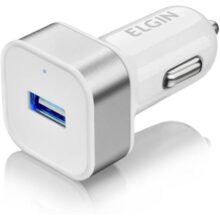 Carregador USB Veicular 12v 1 Saída 1A 5W Elgin Branco