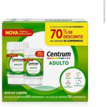 Centrum Adulto, Multivitamínico Diário, Suplemento Vitamínico com Vitamina B12, Vitamina C, Vitamina D, Vitamina E e Zinco, 90 Comprimidos