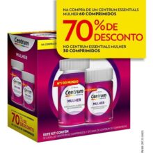 Centrum Mulher, Suplemento Alimentar para Energia e Funcionamento Muscular, Leve 90 Comprimidos e Pague 60