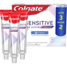 Colgate Creme dental para dentes sensíveis Sensitive Pro Alivio Imediato Original, para alívio imediato^ da sensibilidade nos dentes, Leve 3 Pague 2, 90g cada