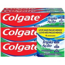 Colgate Creme Dental Tripla Ação Menta 90G Pacote Com 6 Unidades