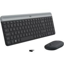 Combo Teclado e Mouse sem fio Logitech MK470 com Design Slim, Digitação e Clique Silencioso, Mouse Ambidestro, Conexão USB e Pilhas Inclusas – Grafite