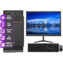 Computador Completo Mancer, Intel Core i5, 16GB De Ram, HD 500GB, Monitor 17 + Kit Teclado e Mouse