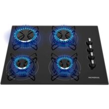 Cooktop a Gás, 4 Bocas, Mondial, Preto/Inox, Bivolt – CTG-01