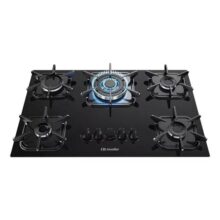 Cooktop Mueller Anafe 5 bocas Preto com Queimador Tripla chama Bivolt 127/220V