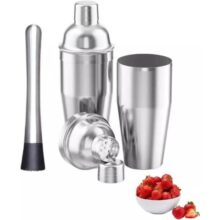 Coqueteleira Caipirinha com Socador Macerador de Frutas Inox Kit Barman Drinks Bar