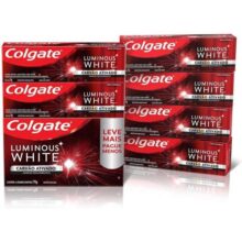 Creme Dental Clareador Colgate Luminous White Carvão Ativado 70g 4 unidades