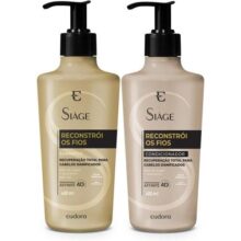 Eudora kit Siàge Reconstrói os Fios: Shampoo 400ml + Condicionador 400ml