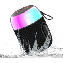 EZRA Caixa de Som Portátil com Luz de Ritmo RGB Super Mini Bluetooth Speaker Hi-Fi TWS para Party e Viagens ao Ar Livre