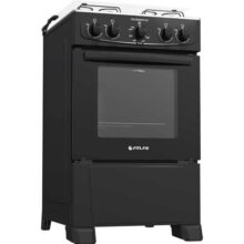 Fogão Atlas 4 bocas preto com forno limpa fácil Coliseum Plus – Forno 50l