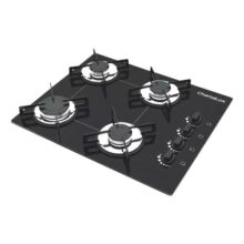 Fogão Cooktop 4 Bocas Chamalux Ultra Chama Chapa Bivolt Preto 127V/220V