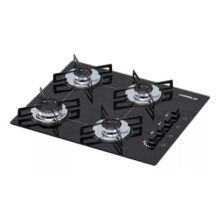 Fogão Cooktop 4 Bocas Chamalux Ultra Chama Chapa Bivolt Preto 127V/220V