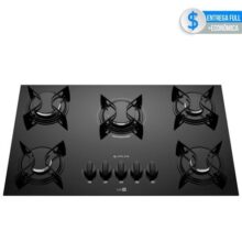 Fogão Cooktop 5 Bocas Preto Com Mesa Vidro Atlas Agile Up Bivolt