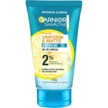 Garnier Gel de Limpeza Facial Uniform & Matte Antiacne, Elimina bactérias, Reduz Acne e Controla a Oleosidade, 150g