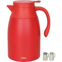 Garrafa de Café Termica Capadocia 1,6L Inox LUMAI, Para Bebidas Quentes ou Frias (Vermelho)