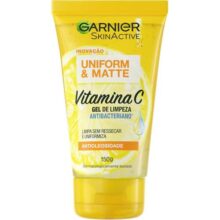 Gel de Limpeza Facial Antibacteriano Garnier Uniform & Matte Vitamina C, 150ml