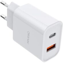 Geonav Carregador Universal Ultra Rápido Duo, 1 X USB-C Power Delivery 20W, 1 X USB Quick Charge 18W, CH20PDQC, Branco