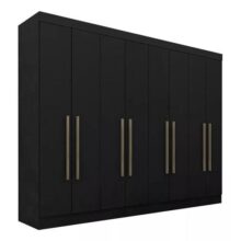 Guarda Roupa Casal 8 Portas Natasha Preto – M Arapongas Cor Preto Fosco