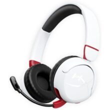 Headset sem Fio Kids HyperX Cloud Mini – Bluetooth com Bateria de até 25 Horas, Áudio até 85 dB Microfone Dobrável com Função Girar para Silenciar, Drivers de 30 mm, Branco e Vermelho (7G8F2AA)