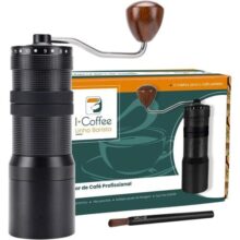 iCoffee Moedor de Café Manual Com Rebarba Cônica em Aço Inoxidável CNC, Capacidade de 40g