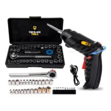 Jogo De Soquetes Catraca Reversível 40 Peças The Black Tools Com Parafusadeira Sem Fio 4.8v Multiuso Bivolt