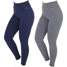 Kit 2 Legging Peluciada Inverno Cintura Alta (Cinza/Marinho)