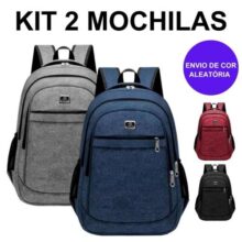 Kit 2 Mochilas Bolsa Mala Reforçada Notebook Impermeável Coreana – Cor Aleatória – New Bag