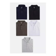 Kit 5 Camisas Polo Básica Masculina Manga Curta Hering