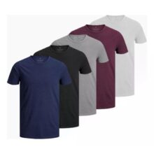 Kit 5 Camisetas Masculinas Slim Fit Básicas Algodão Premium