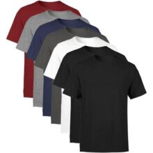 Kit 7 Camisetas Masculina Manga Curta Lisa Algodão Premium