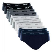 Kit Com 10 Cuecas Slip Mash Básica Masculina Algodão