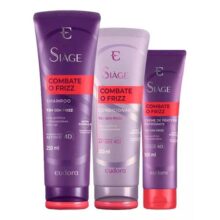 Kit Eudora Siage Combate o Frizz, Shampoo, Condicionador e Creme de Pentear