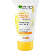 Limpeza Facial Garnier Uniform & Matte Vitamina C Antioleosidade, 120g