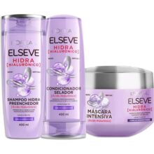 L’Oréal Paris Elseve Hidra Hialurônico Kit – Shampoo 400ml + Condicionador 400ml + Creme de Tratamento 300G