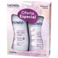 Lucretin Neutro – Kit Sabonete Líquido Íntimo 200Ml 2 Unidades