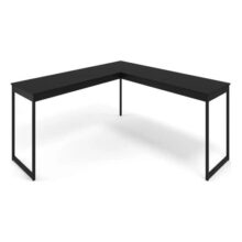 Mesa Em L Escritório Diretor Metal Madeira 150x150cm Cor Preto Total E-led Brasil