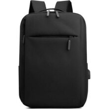 Mochila Executiva Notebook Slim Faculdade Trabalho Viagem Passeio Reforçada com Porta USB 15,6” (Preto)