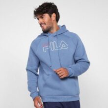 Moletom Fila Letter Outline c/ Capuz Masculino – Agasalho e Moletom Esportivo